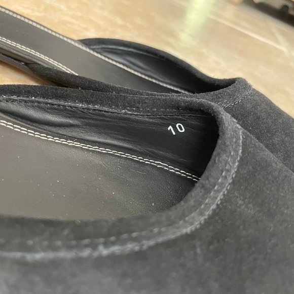 Jack Erwin "Paz" Black Suede Mule Slip On Sandals Hand Made 10 $148 - Picture 9 of 9